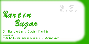 martin bugar business card